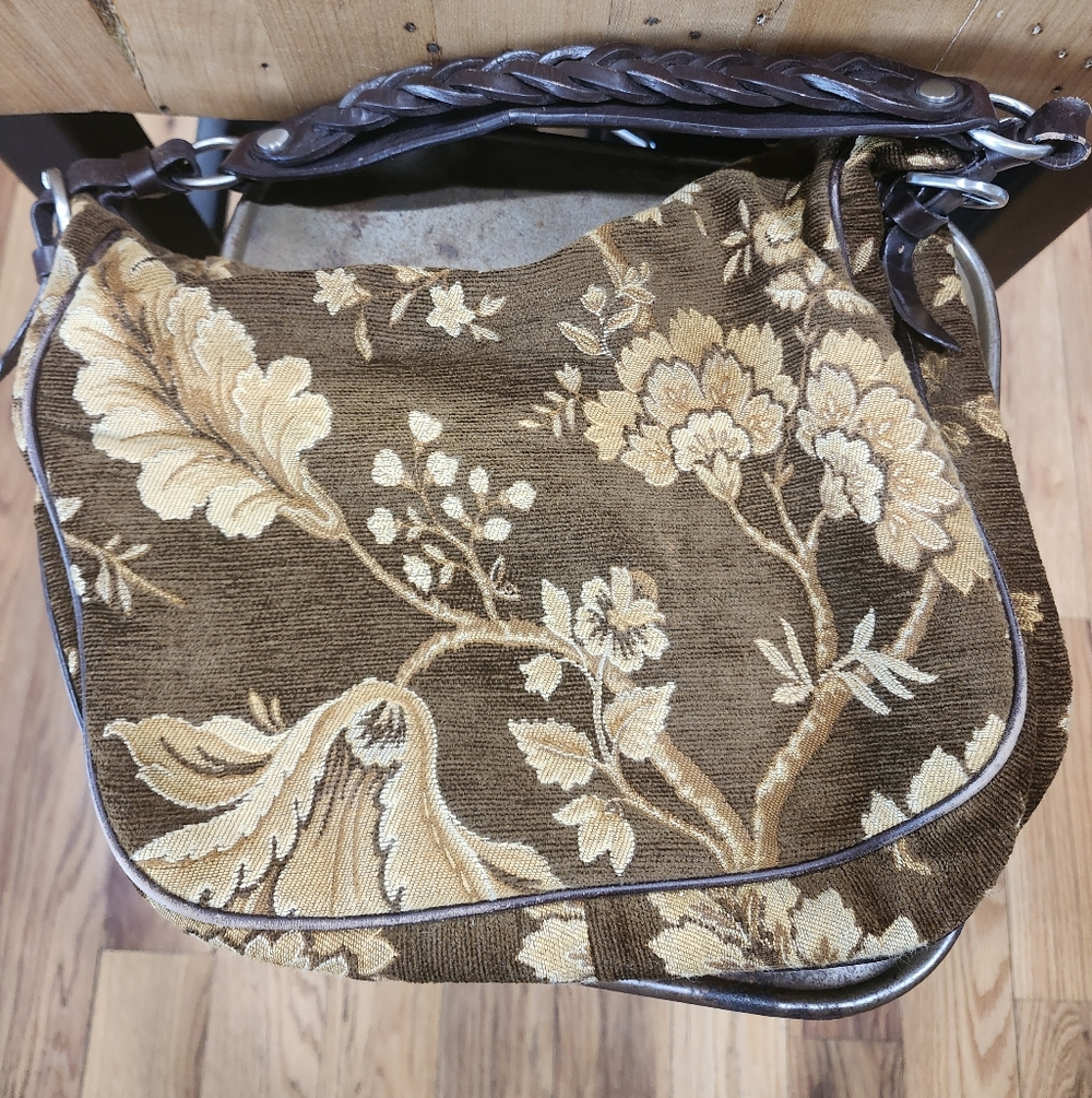 Talbots Floral Tapestry Brown and Tan Women's Bag
